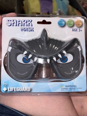 Lifeguard Shark Kids Face Mask - Black